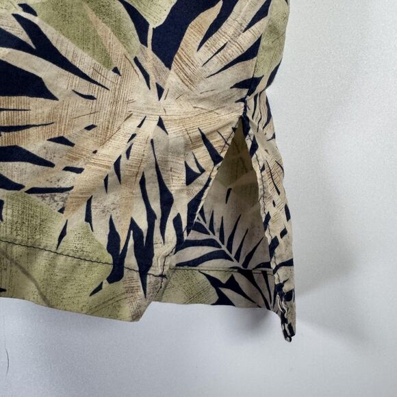 Tori Richard Shirt Mens Medium Blue Green Floral Hawaiian Cotton Button Up Aloha - Picture 6 of 10